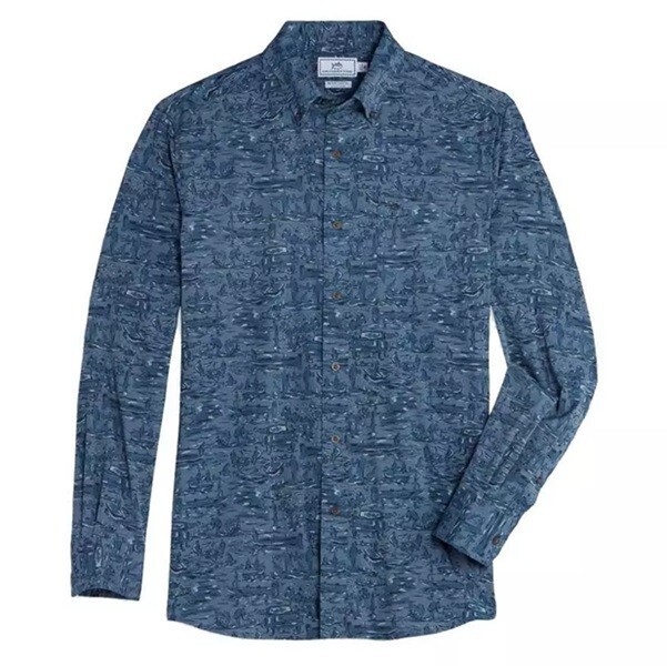NWT SOUTHERN TIDE Cliff Intercoastal Performance Shirt Blue Size S MSRP $125 View 3