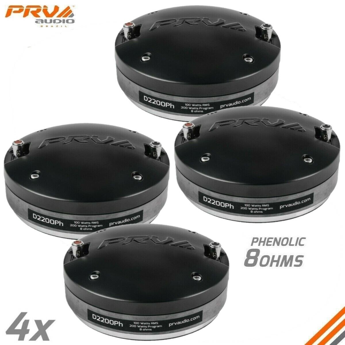 4x PRV Audio D2200Ph Pro Audio Phenolic Compression Driver 800
