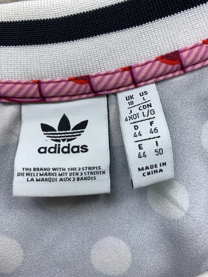 Adidas Originals x Farm Tank Dress Large Pineapple Polka Dot Print Stripe Trim - Image 2 of 4