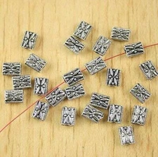 60pcs 7.1x5.1mm hole:1mm Tibetan silver color  square spacer beads H2671