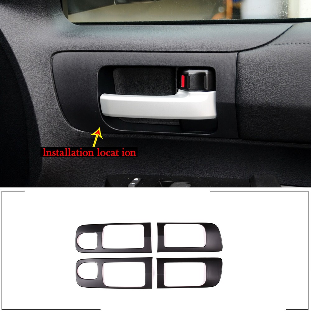 Matte Black Inner Door Handle Frame Trim Accessories For Toyot-a Tundra 2014-21