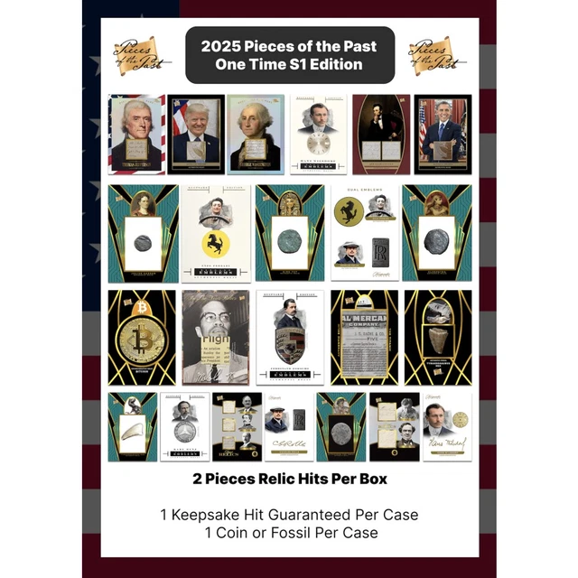 2 Cards 2025 Super Break Pieces of the Past One Time Series 1 Edition Hobby Box