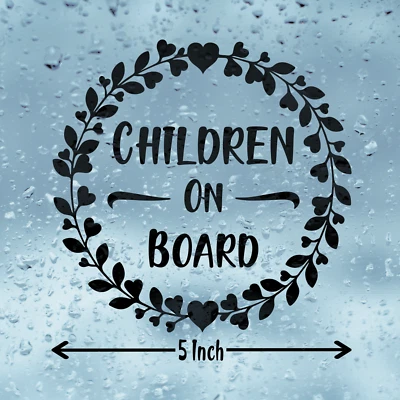 Kinder an Bord Vinyl Aufkleber, Autoaufkleber Camper-Van Sticker Vinyl Decal