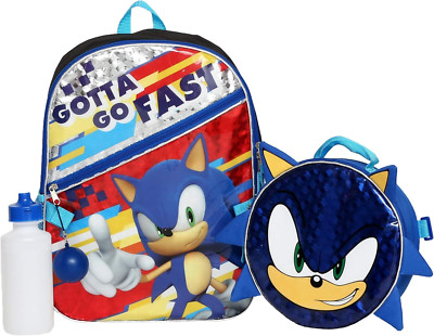 Juego de almuerzo y mochila con licencia de Sonic the Hedgehog para niños de 4 p