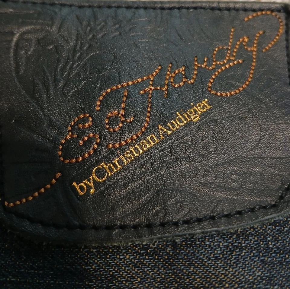 Pantalones de mezclilla holgados Ed Hardy de Christian Audigier con botones talla 42 X 32 Foto 4 de 4