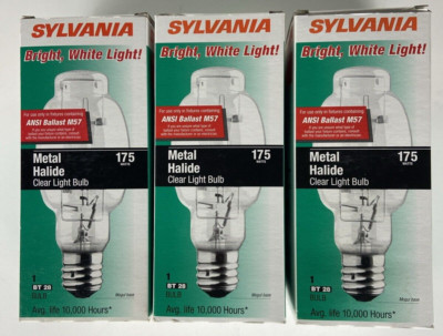 3-Pack Sylvania Clear Light Bulb 175 Watt BT28 M175 M57 64353 Metal Halide 175W