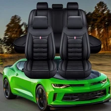 For Chevrolet Camaro 2011-2023 5-Seat Full Set Car Seat Covers PU Leather USA