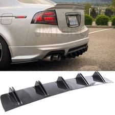 For Acura TL Rear Bumper Diffuser Shark 5 Fins Spoiler Lip Splitter Carbon Fiber