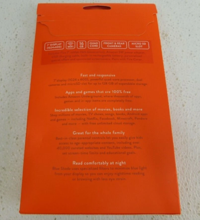 NEW - Amazon Fire 16GB, Wi-Fi, Tangerine NEW IN BOX!!! - Image 2 of 4