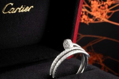 Cartier Juste un Clou Ring mit 77 Diamanten in Weißgold 750 Größe 57 OVP Schmuck