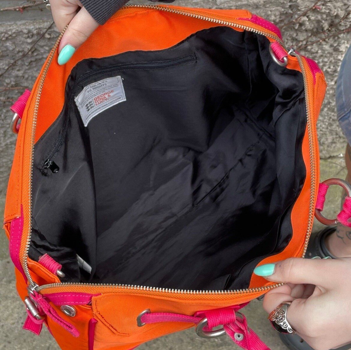 Vintage George Gina & Lucy Acid Orange 99 Nights Bag | eBay Vintage George Gina & Lucy Acid Orange 99 Nights Bag | eBay