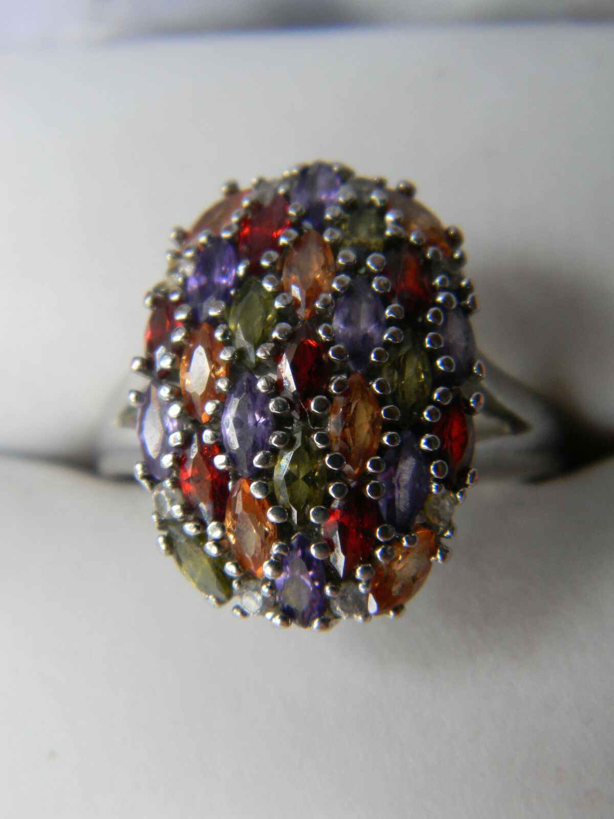 Solid 925 Sterling Silver Marquise Shape Multi Ge… - image 11