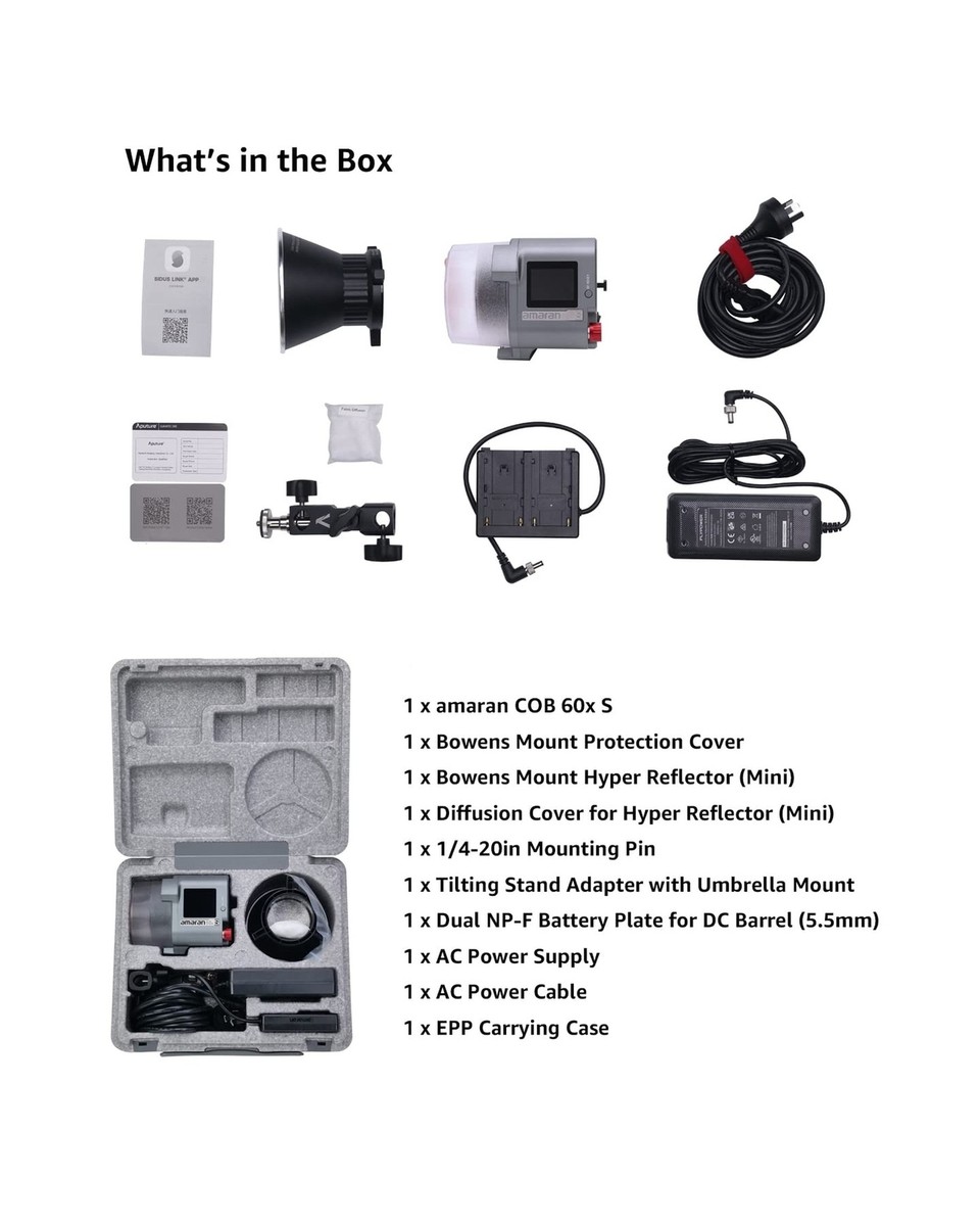 Aputure amaran COB 60xS Video Lighting amaran 60x Upgrade bi-Color