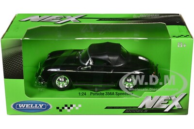PORSCHE 356A SPEEDSTER SOFT TOP BLACK 1/24 DIECAST MODEL CAR BY
