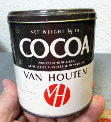Vintage Van Houten VH 1/2 pound Cocoa tin (EMPTY), great collectible home decor