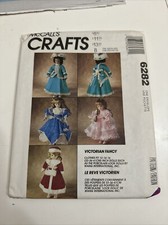 1992 McCalls Sewing Pattern 6282 Victorian Doll Wardrobe 13"-16" 4 Outfits VTG