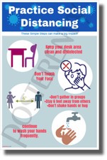Practice Social Distancing at School - New Educational Health Safety POSTER
