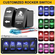 Customize LED Light Rocker Switch On Off Panel Button 12V for Car Boat ATV UTV