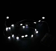 Filo 20 led fiocco di neve a pile 2mt