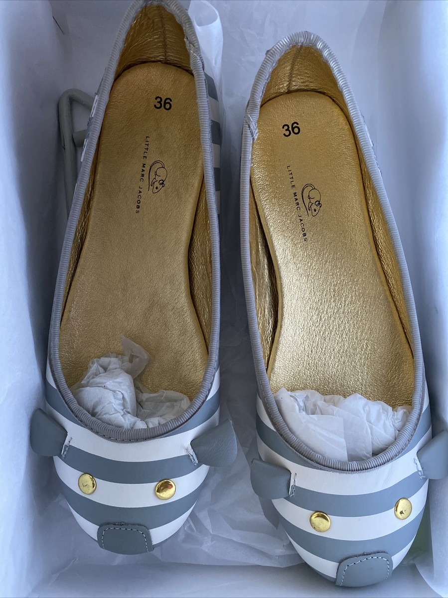 Little Marc Jacobs Shoes Big Girls Women Size 6 Mouse Flats Gray