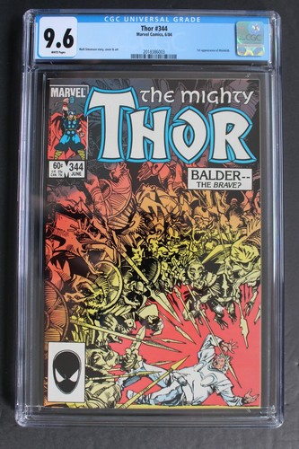 THOR #344 1st MALEKITH Accursed Dark Elf MCU Movie-2 1984 Balder Brave CGC 9.6