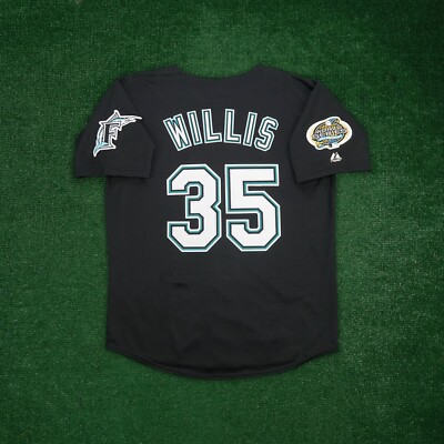 Dontrelle Willis 2003 Florida Marlins Alternate Black Men's World Series  Jersey