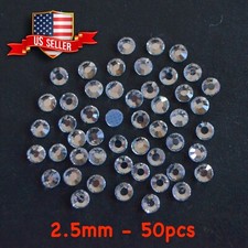 50pcs 2.5mm SS8 Clear Round Crystal Flatback Rhinestone Nail Art Phone Deco