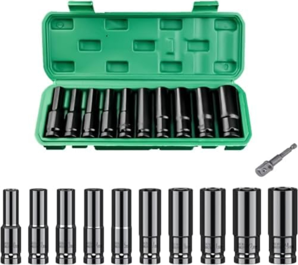 DYOUen Set di 10 cacciaviti a percussione da 1/2", 10 â€" 24 mm, bussole esagona