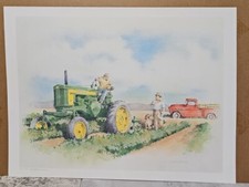 Signed Art Print John Deere 720 Laut Elrod 38/400 Two Cylinder Club 1990 Expo II