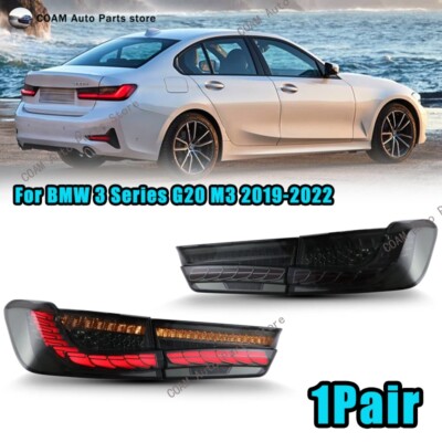 For BMW 3 Series G20 M3 2019-2022 Start-up Animation Rear Smoked LED Tail Lights