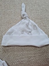 White Baby Hat ABC Newborn 100 Cotton