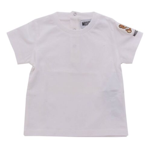 7845AH maglia bimbo boy MOSCHINO  off white cotton t-shirt kid - Picture 1 of 4