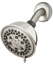 Waterpik XFT-739E 4 in. Brushed Nickel 7-Setting Wallmount Showerhead 1.8 GPM
