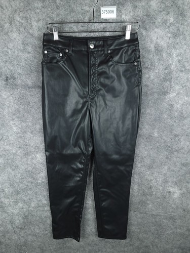 Divided by Hu0026M Pants Womens 8 Black Faux Leather Pockets | eBay