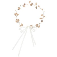 Golden Wedding Headband Bridal Headpiece with Durable Leaves Decoration