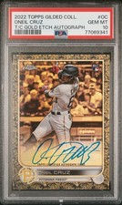 ONEIL CRUZ 2022 Topps Chrome Gilded Collection Gold Etch RC Auto/99 PSA 10