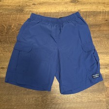 Men  s L.L. Bean Size Medium Blue Cargo Lined Swim Trunks 9.5  Inseam