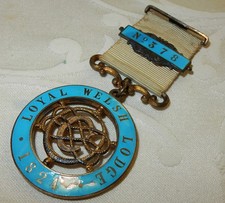 ANTIQUE MASONIC CENTENARY JEWEL LOYAL WELSH LODGE No 378 STERLING SILVER MEDAL