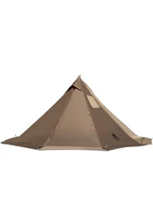 OneTigris Smokey Hut UltraLight Tent w Stove Jack, 4 Season Tipi Tent Brown