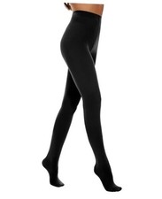 Opaque Tights for Women, 80D Solid Color Soft Tights, Large-X-Large Black