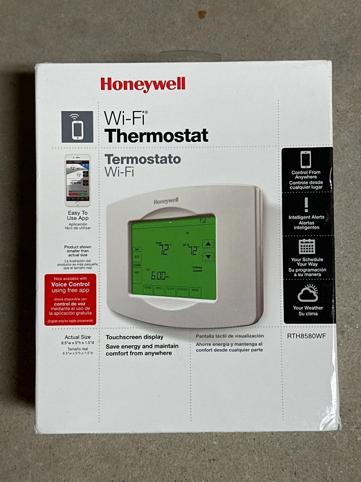 Honeywell Touchscreen Programable Wi-Fi Thermostat RTH8580WF1007 Smart Phone App