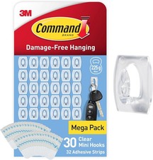 Command Clear Mini Hooks for Hanging Christmas Decorations and Fairy Lights 6.00 per strip