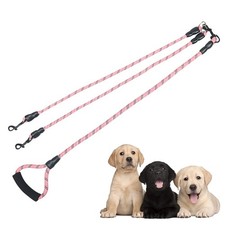 Dual Dog Leash 360 Tangle-Free Reflective Heavy Duty Comfortable Handle