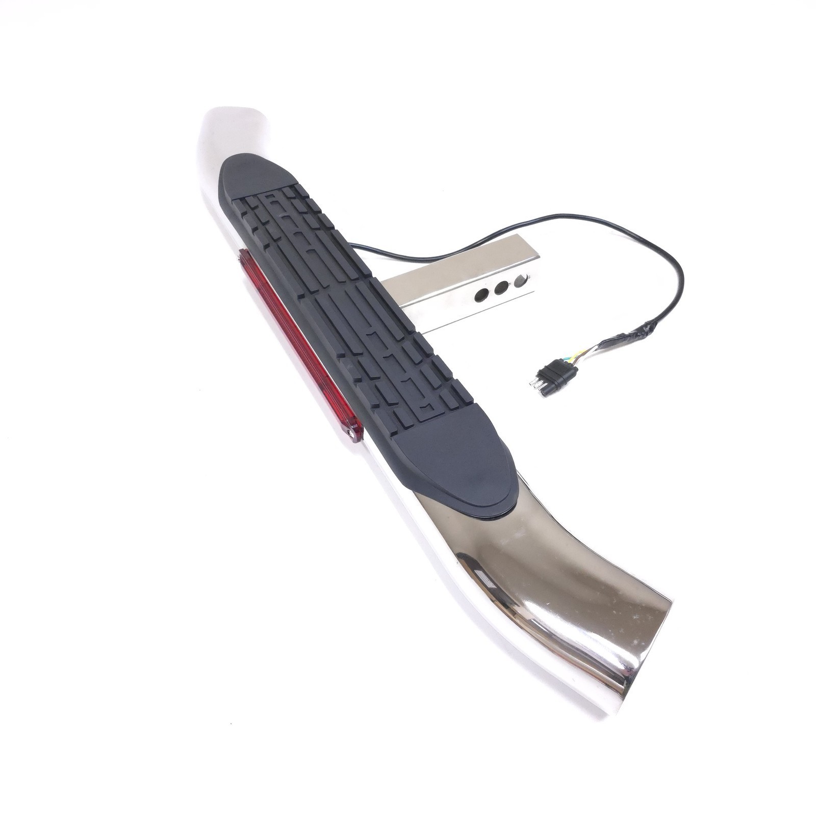 Chrome Tow Hitch Step Bar Guard Fit 2" Receiver 36" Curved Brake Spot Lights LED