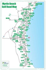 Golf Road Map - Myrtle Beach Golf Map - Golf Travel Map - Golf Assessory