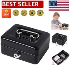Compact Metal Piggy Bank with Coin Slot  Key Lock   Perfect for Kids and Adults