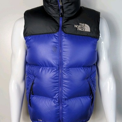 The North Face 700 Nuptse Herren Small Lila Schwarz Daunenweste Puffer Jacke