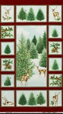 Benartex - Christmas Forest Friends - Reindeer Quilting & Crafting Fabric Panel