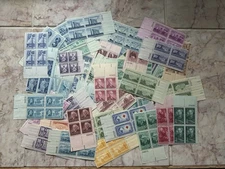 RARE 50 DIFFERENT 3 CENT VINTAGE PLATE BLOCKS OF 4, MINT NOT HINGED, MNH