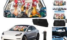 Funny Car Umbrella Sun Shade Cover Funny Foldable Car 57"x30" Rooster